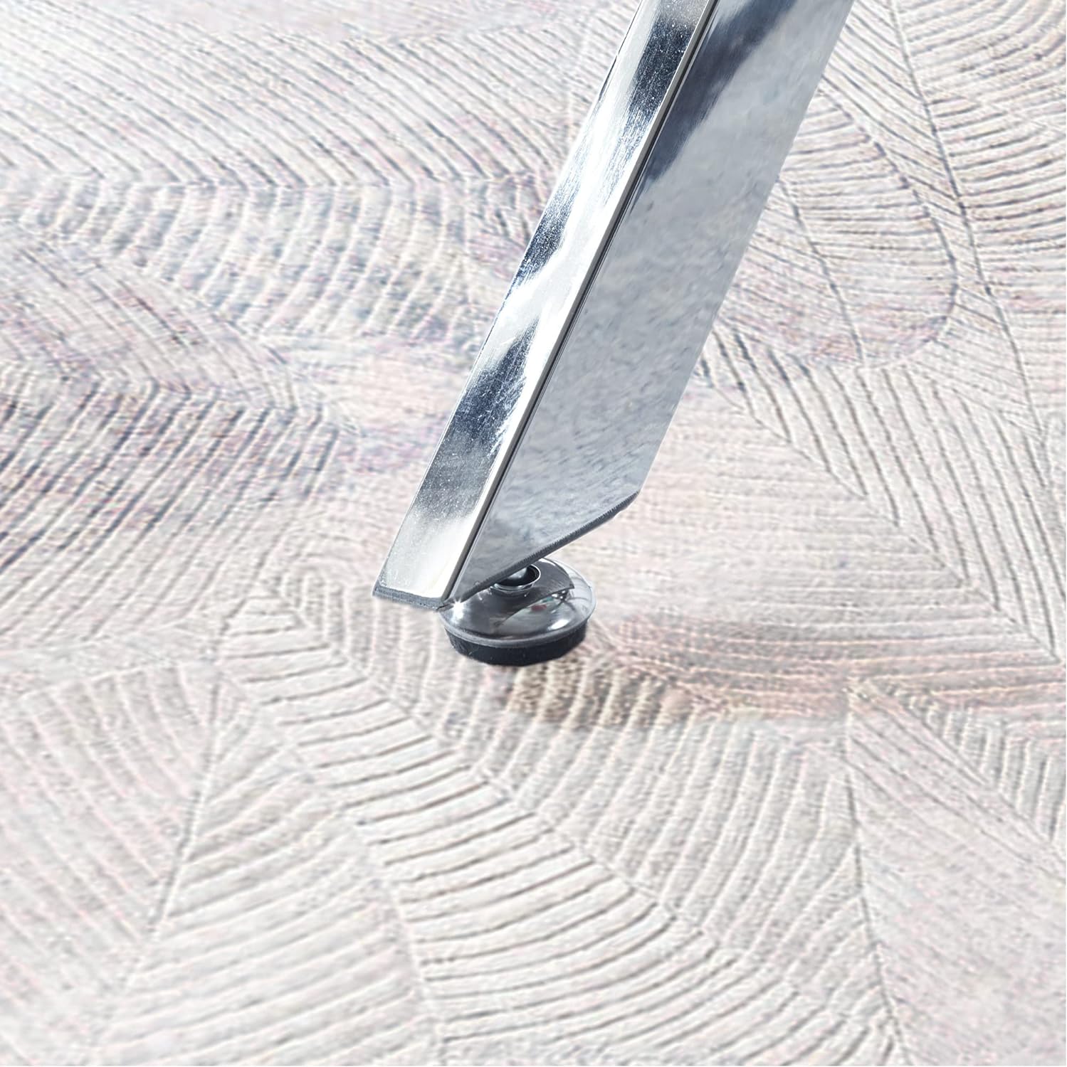 Mesa de comedor cuadrada de vidrio con mesa de vidrio templado, patas de acero