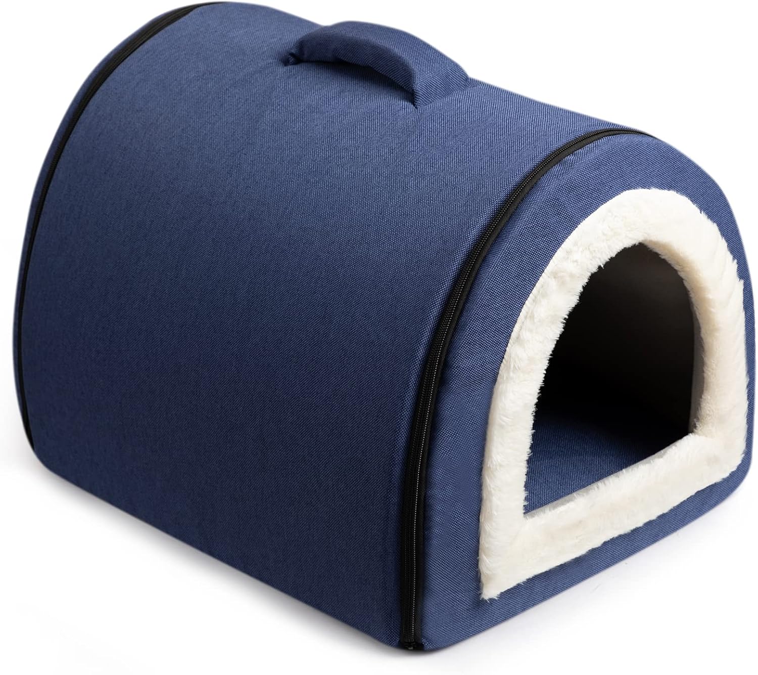 Hollypet Cama de lino para gatos, autocalentable 2 en 1, plegable, con forma de...