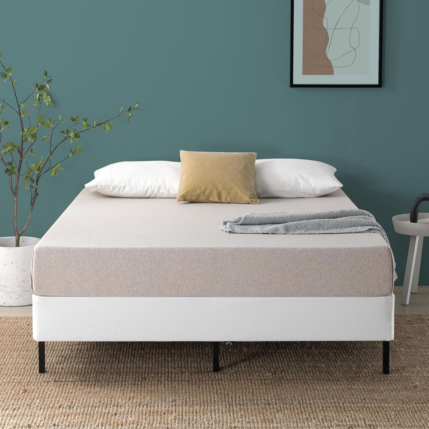Somier base de colchón plegable Sleep Master BiFold, Acero, Blanco