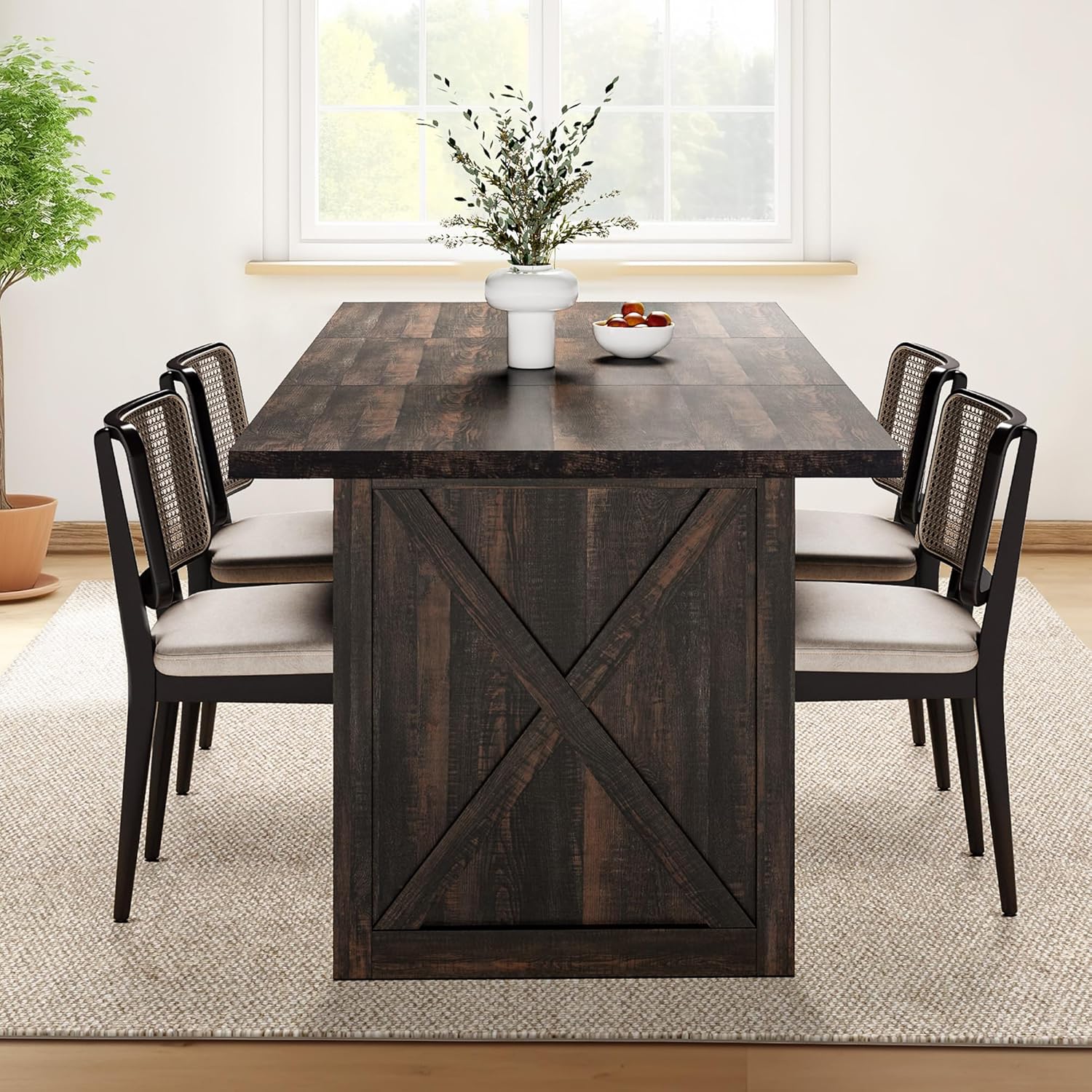 YITAHOME Mesa de comedor grande de 70.8 pulgadas para 6 a 8 personas, mesa de...
