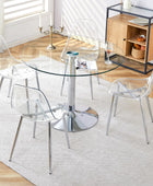 Mesa de comedor redonda de vidrio templado, mesa de comedor de vidrio templado