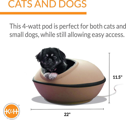 K&H PET PRODUCTS- Cama para mascotas Mod Dream Pod, cueva para gatos de todos...