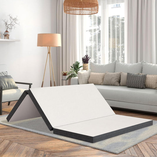 Colchón plegable, colchón de espuma viscoelástica de gel de tres pliegues,