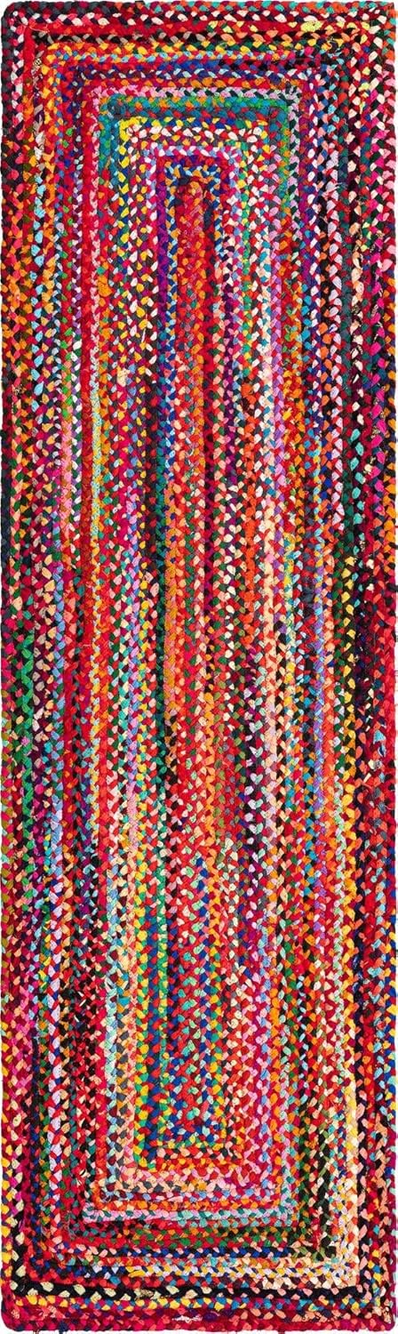 Alfombra trenzada de la colección Chindi Capa (2 pies 7 pulgadas x 8 pies,