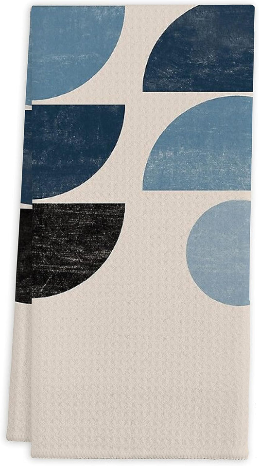 Blue Navy - Toallas de cocina estilo retro escandinavo de mediados de siglo, 16...