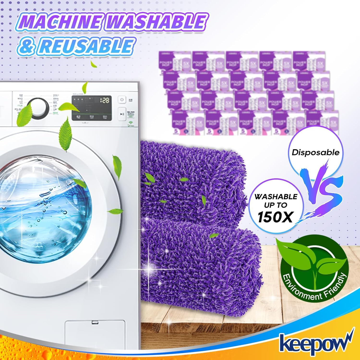 KEEPOW Almohadillas de repuesto para mopa eléctrica Swiffer, almohadillas para...