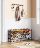 Tajsoon 3 Tier Expandable Shoe Rack for Closet, 28-41Adjustable & Stackable...