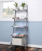 Estante de libros con escalera inclinada de 5 niveles, estante de...