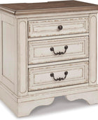 Signature Design by Ashley Realyn French Country - Mesita de noche de 3 cajones...