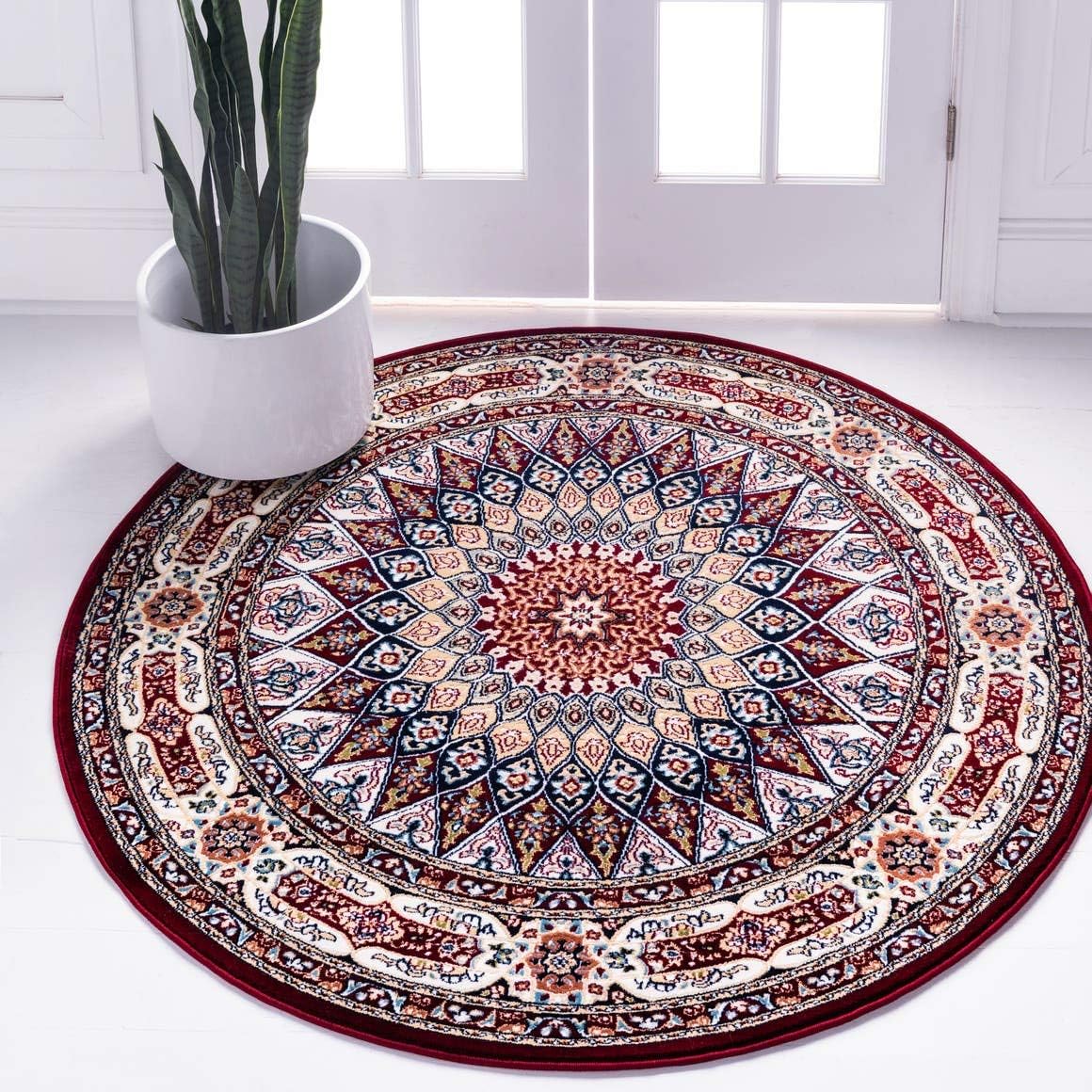 Unique Loom Colección Narenj - Adams - Alfombra redonda de 5 pies 1 pulgada,...