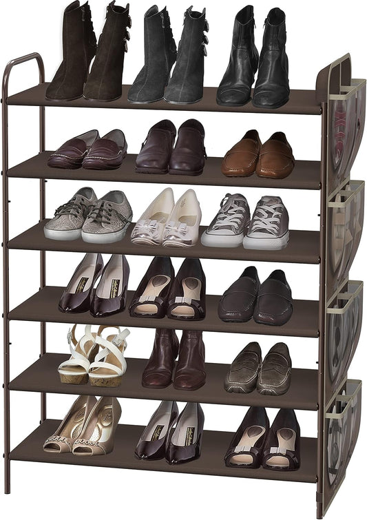 Simple Houseware Organizador de almacenamiento para zapatos de 6 niveles con...