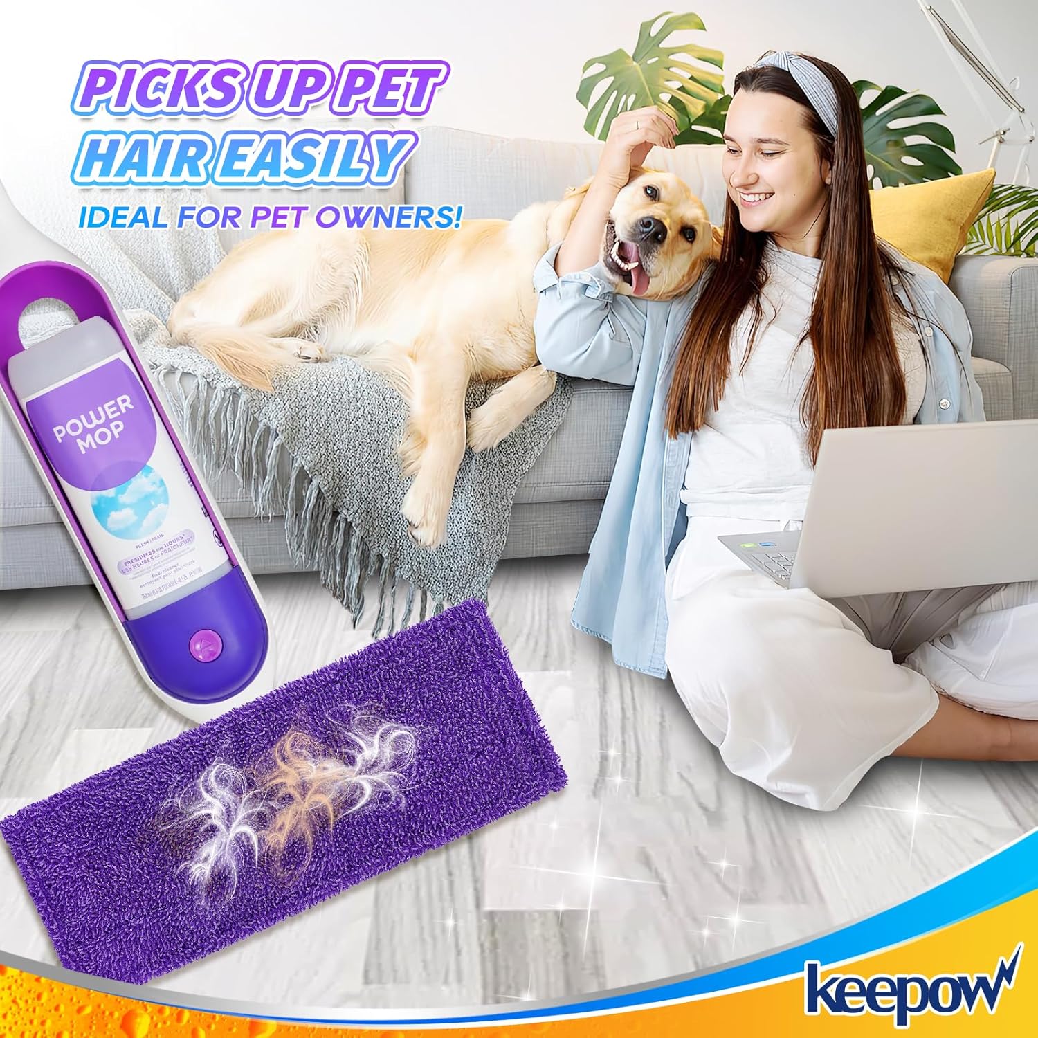 KEEPOW Almohadillas de repuesto para mopa eléctrica Swiffer, almohadillas para...