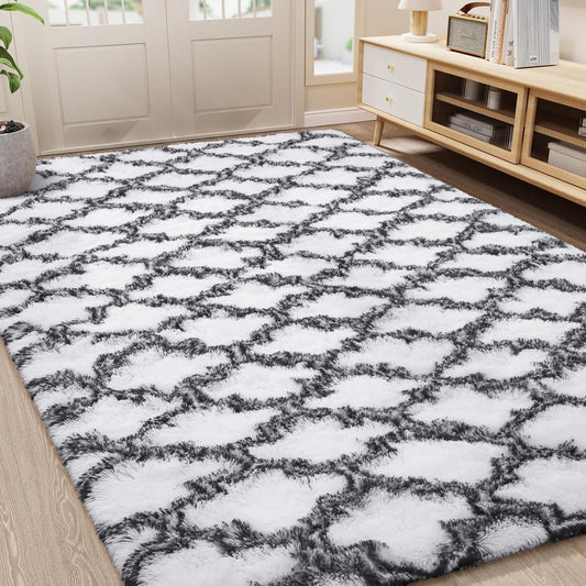 LOCHAS - Alfombra de lujo para interior, moderna, de felpa, esponjosa,...