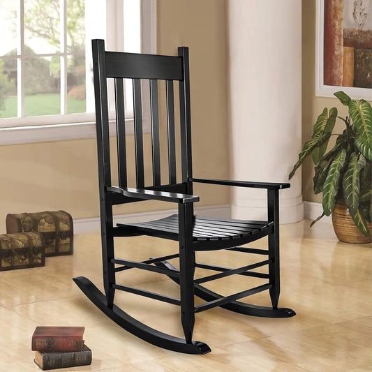 HOMESTEAD Mecedora de madera para exteriores  Silla mecedora de madera maciza...
