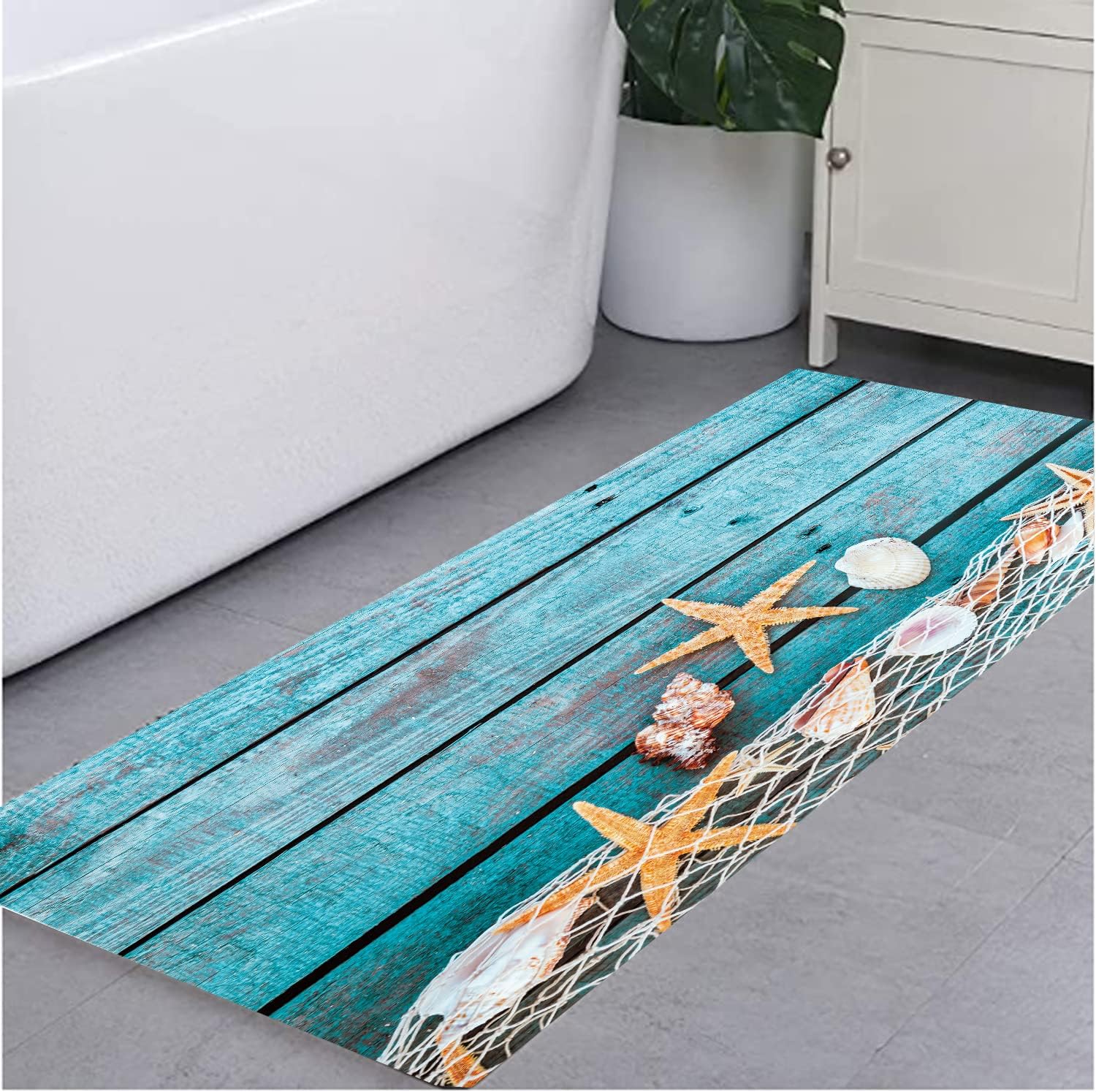 Alfombra de franela de 2 x 6 pies, alfombra de baño antideslizante para cocina