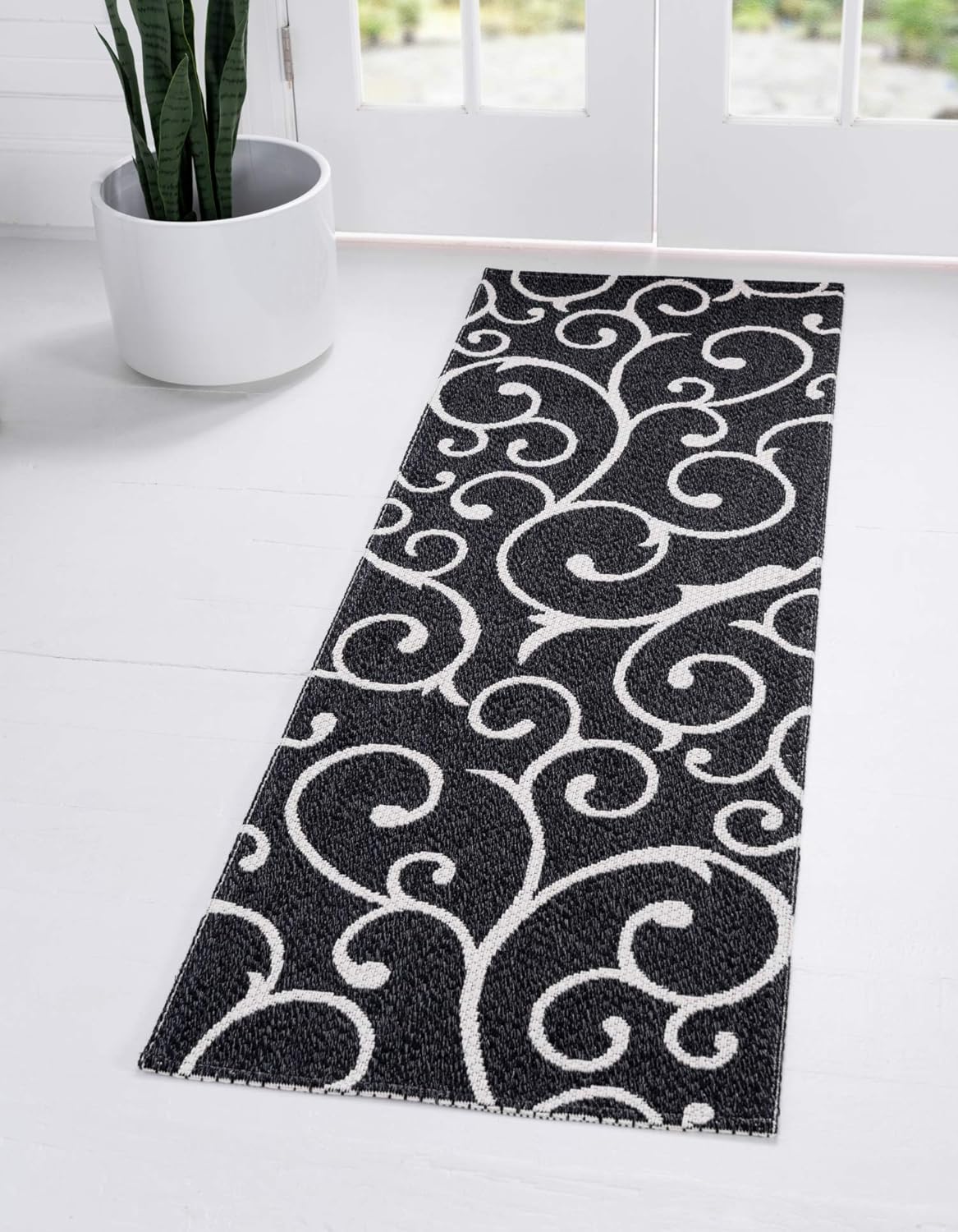 Unique Loom Decatur Collection - Alfombra de damasco botánica, geométrica,...