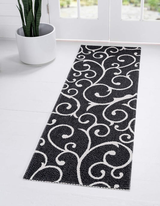 Unique Loom Decatur Collection - Alfombra de damasco botánica, geométrica,...