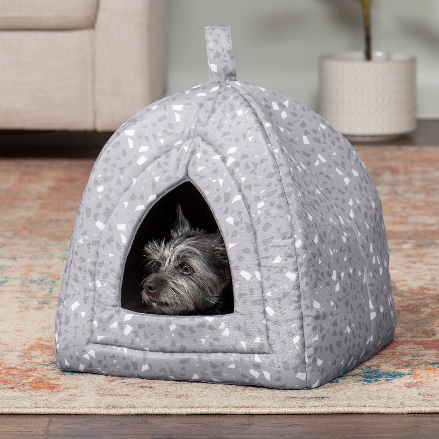 Furhaven Cueva de cama para gatos de interior y perros pequeños, lavable y...