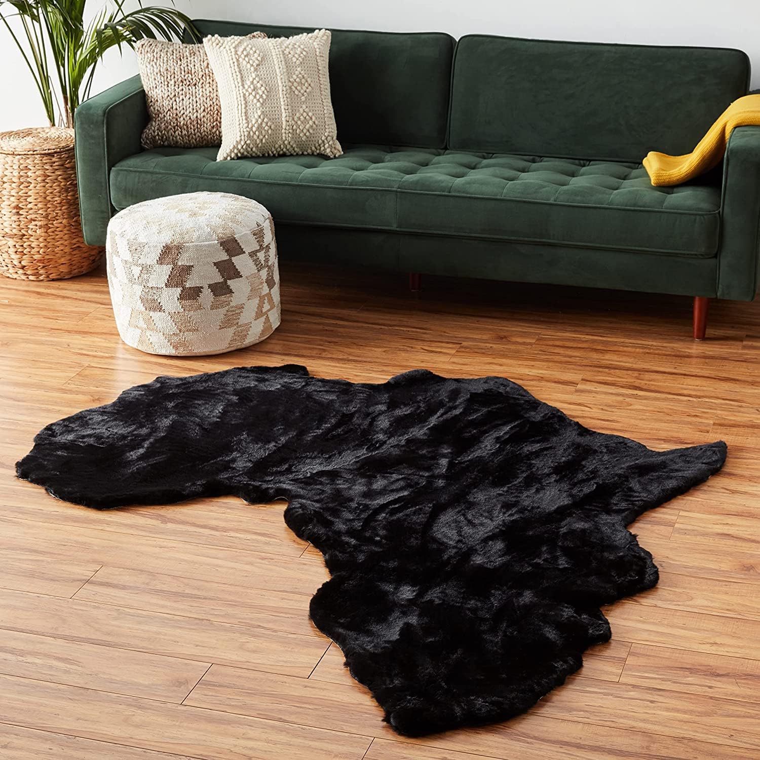 Decoración africana para el hogar, alfombra de piel sintética de conejo, regalo