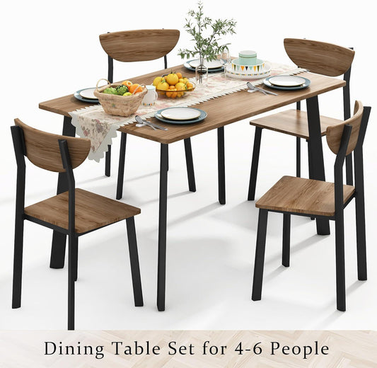 Juego de mesa de comedor de cocina para 4, moderno juego de mesa y sillas de