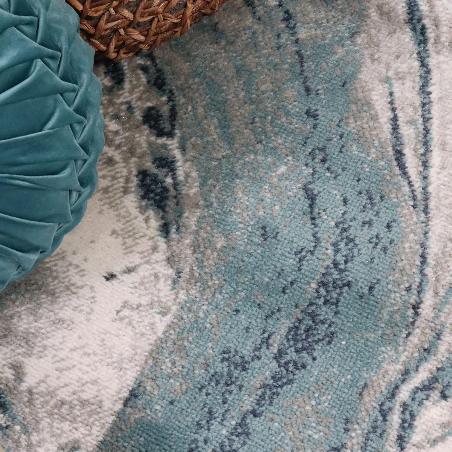 SUPERIOR Alfombra de pasillo para interiores, respaldo de yute, abstracto de...