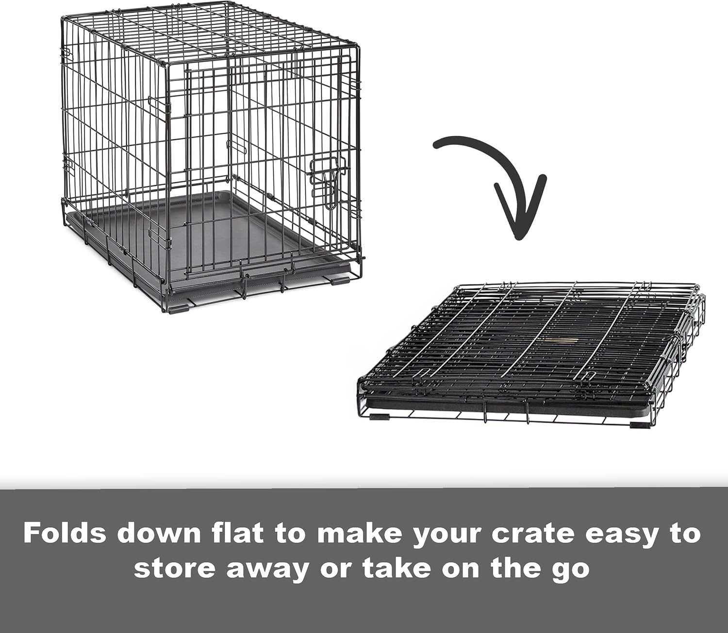Jaula de metal para perros, con puerta simple o doble, plegable de New World,...