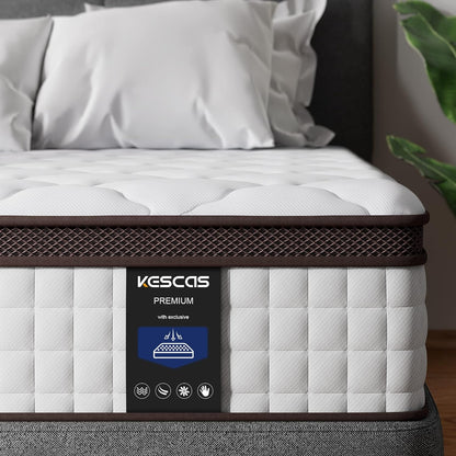 Colchón Queen de 8 pulgadas colchón híbrido de espuma viscoelástica en una caja