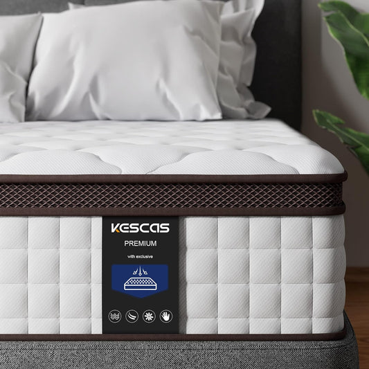 Colchón Queen de 8 pulgadas colchón híbrido de espuma viscoelástica en una caja