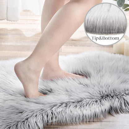 Funda suave de piel de oveja sintética para silla, sofá, alfombra de área para