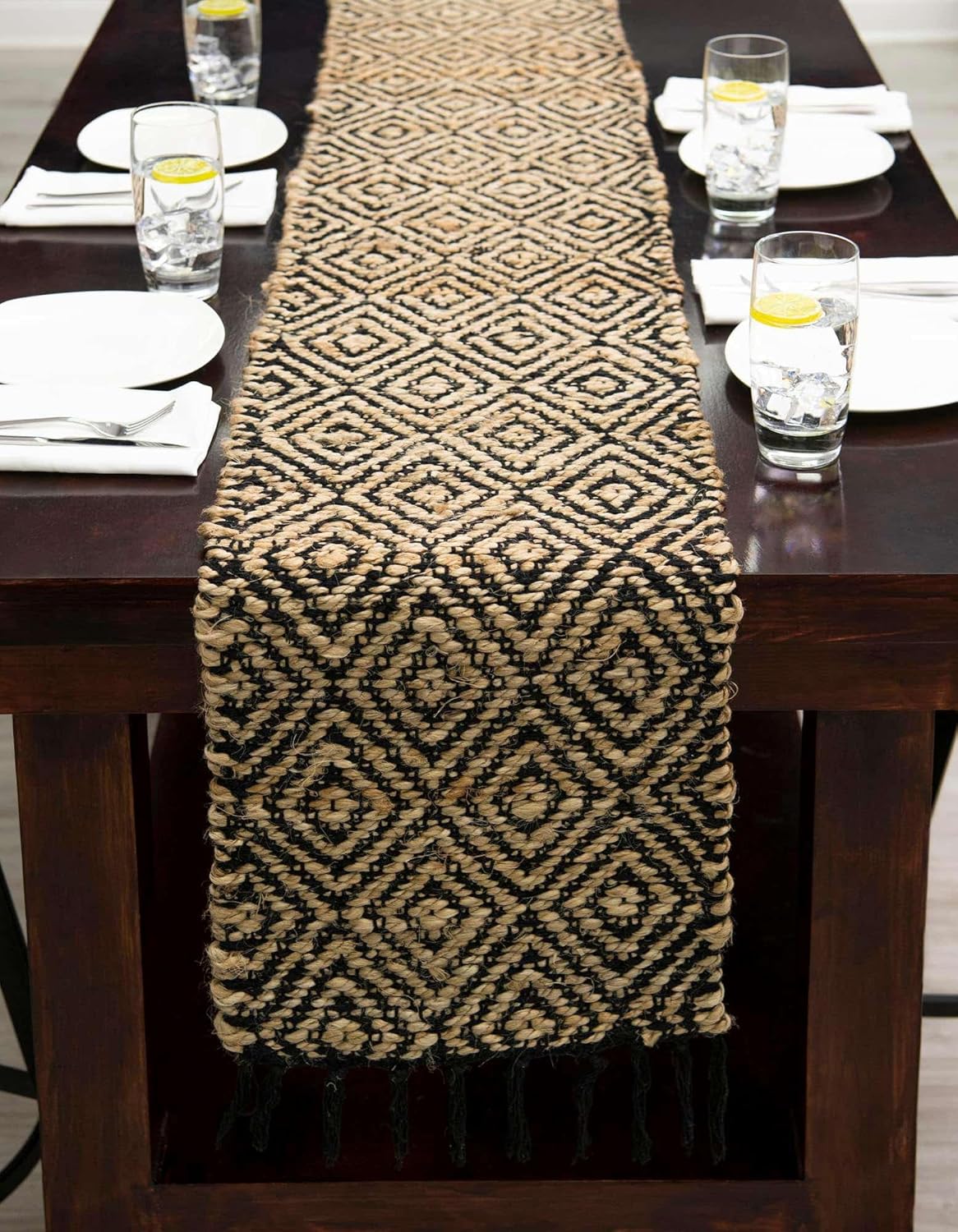 Alfombra trenzada de la colección de yute Assam (1' 2" x 8', camino de mesa,