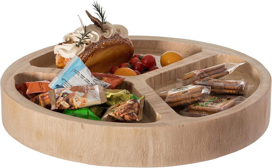 Vintiquewise Bandeja redonda de 3 secciones para mesa de comedor y decoración...