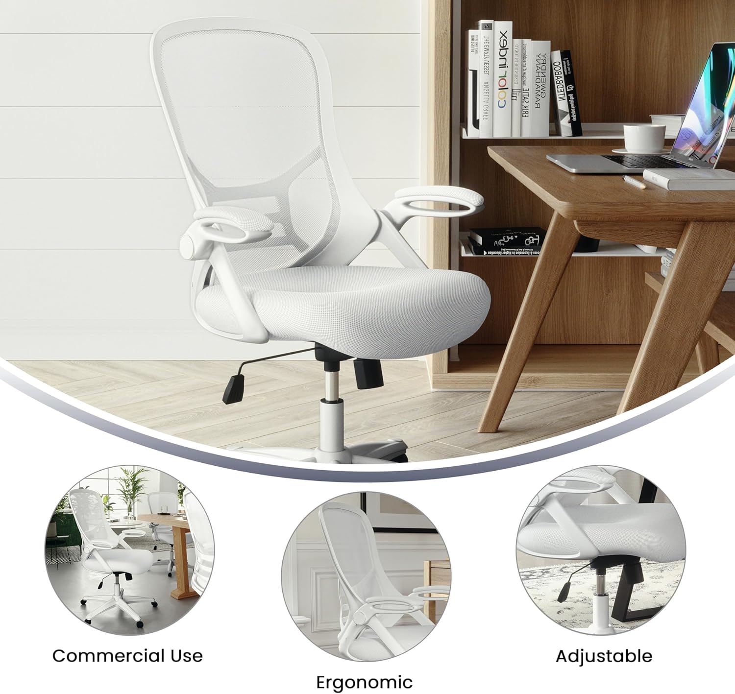 Flash Furniture Porter - Silla de oficina giratoria de respaldo alto con...