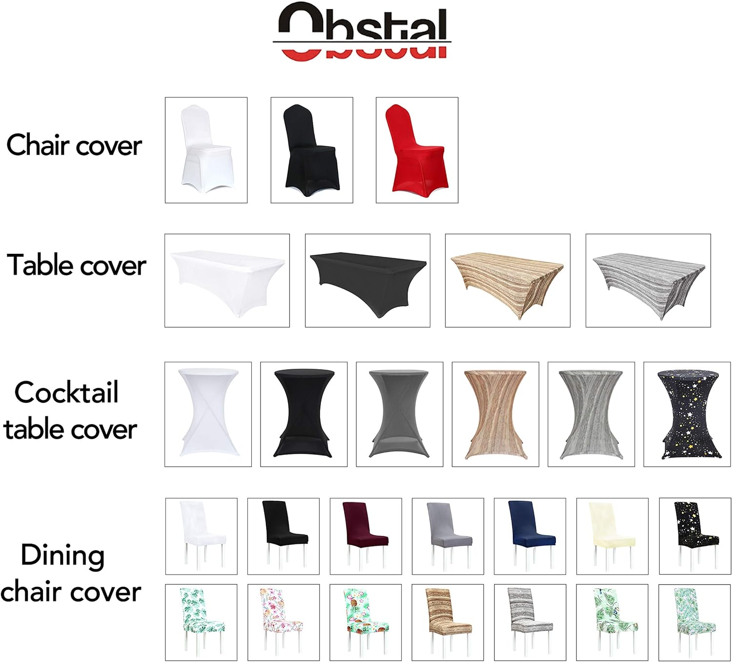 Obstal - Funda de licra elástica para mesas plegables estándar - Mantel...