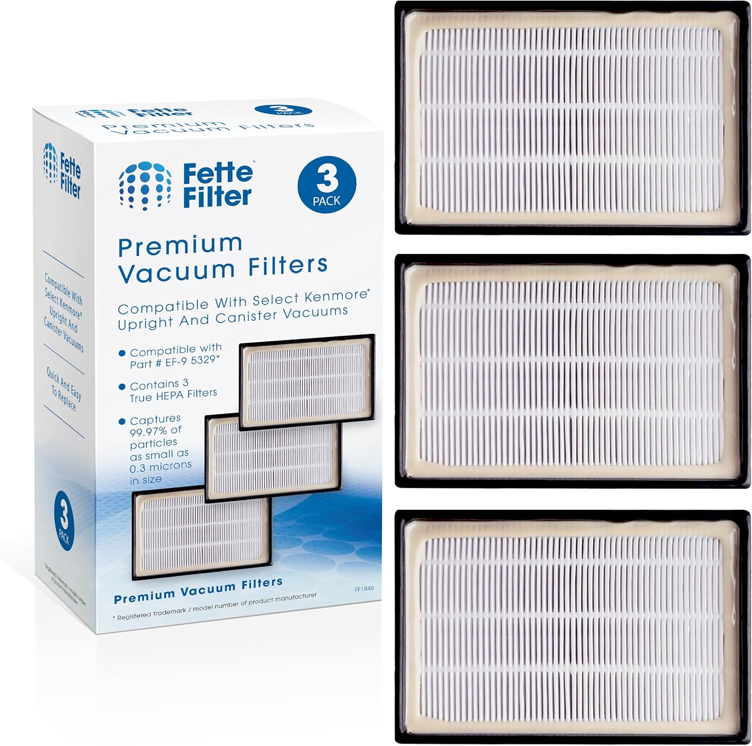 Fette Filter - Filtro de medios HEPA 53296 EF-9 para Kenmore 21814, 81714,...