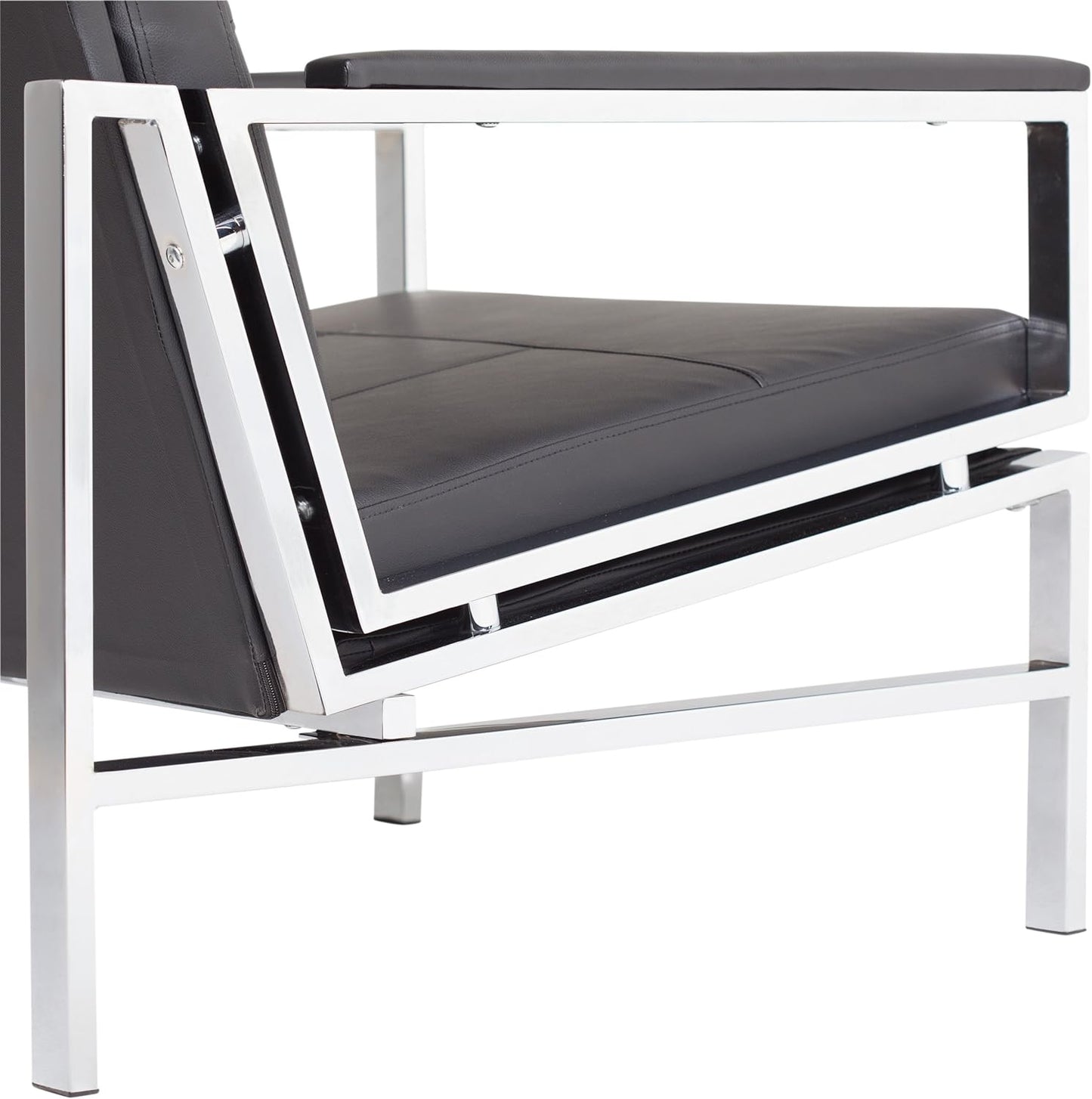 Studio Home, silla moderna Atlas Accent para sala de estar, dormitorio, cuero