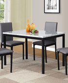 Roundhill Furniture Juego de comedor de metal Citico de 5 piezas con tapa de