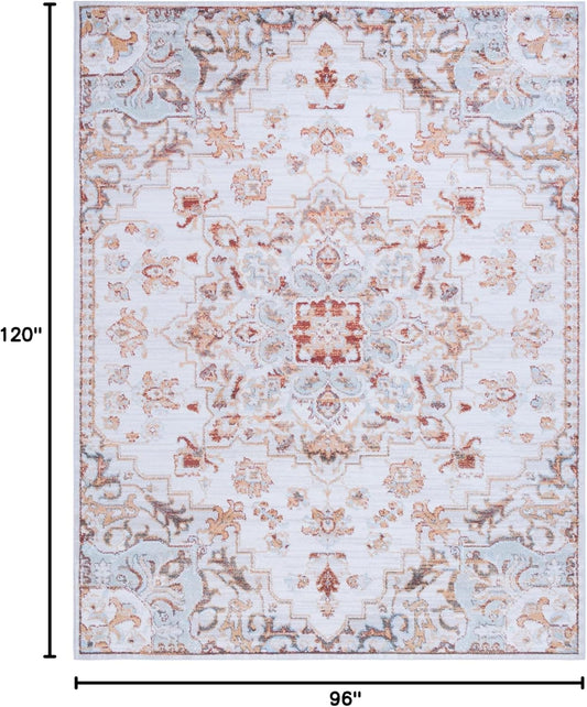 Tucson Collection Alfombra de área de 8 x 10 pies, diseño persa elegante y