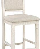 Braun Silla de altura de mostrador (juego de 2), color blanco antiguo