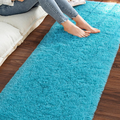 Alfombra de pasillo verde azulado para dormitorio, 2 x 6 pies, alfombra de área