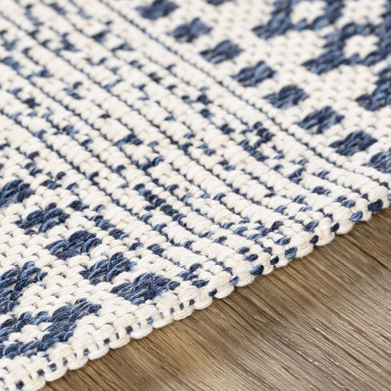 Livabliss Tumnus - Alfombra tribal bohemia, 2 x 2 pies 9 pulgadas, azul oscuro
