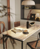 Mesa de comedor para 6 personas, mesa de comedor de madera de 59 pulgadas para