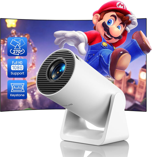 Soporte ajustable de 270 Mini proyector con WiFi y Bluetooth, proyector de...