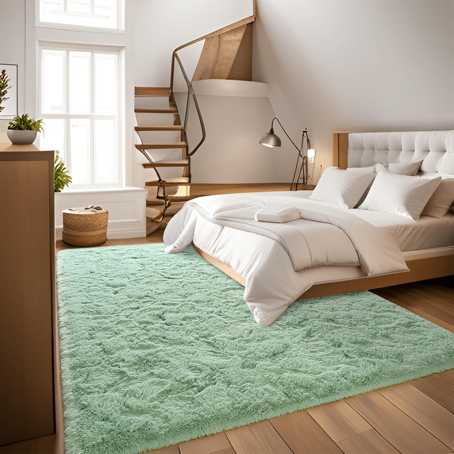 Tapete de pelo alto y esponjoso para sala, habitación infantil, guardería y