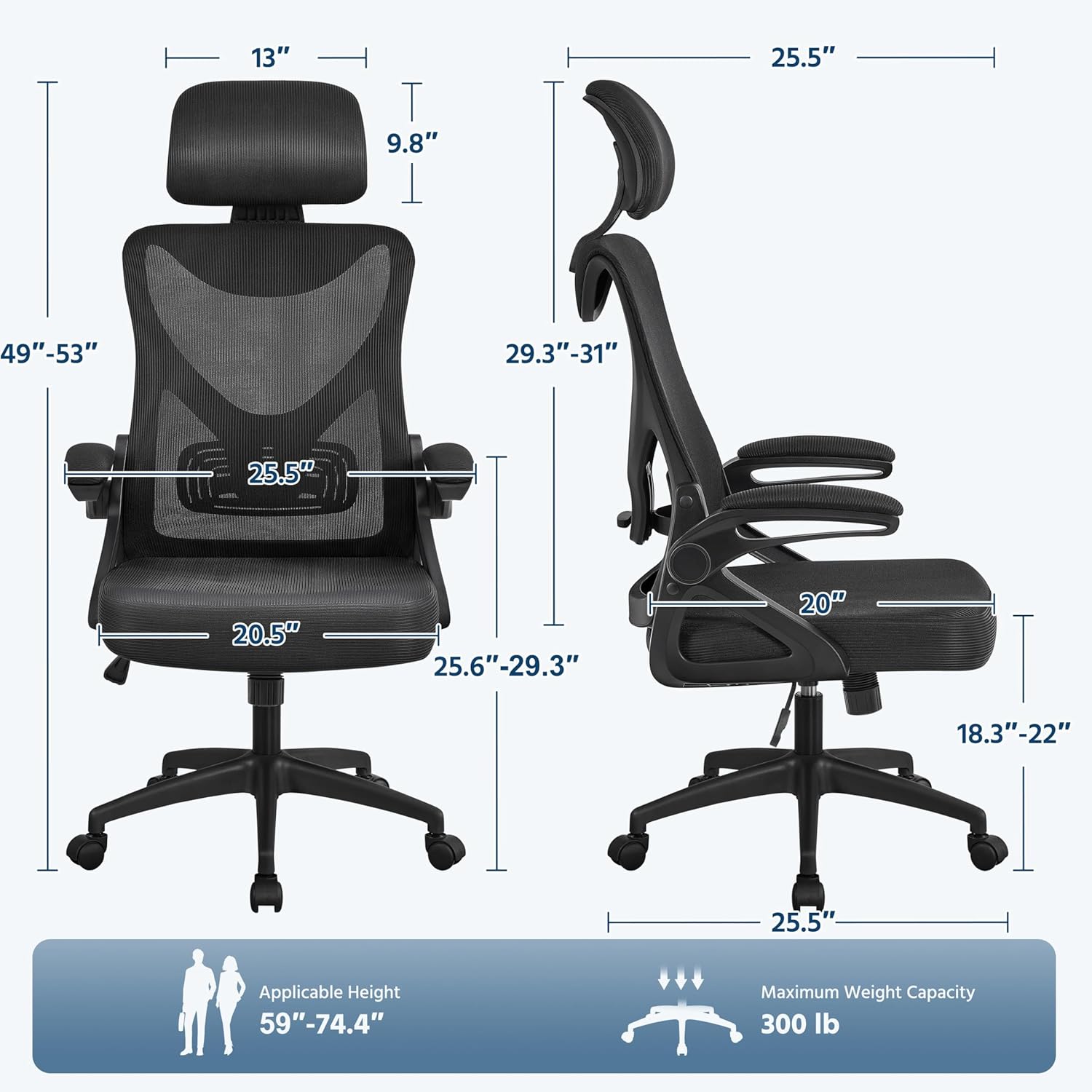 Yaheetech Silla de oficina ergonómica, silla de escritorio con respaldo alto...