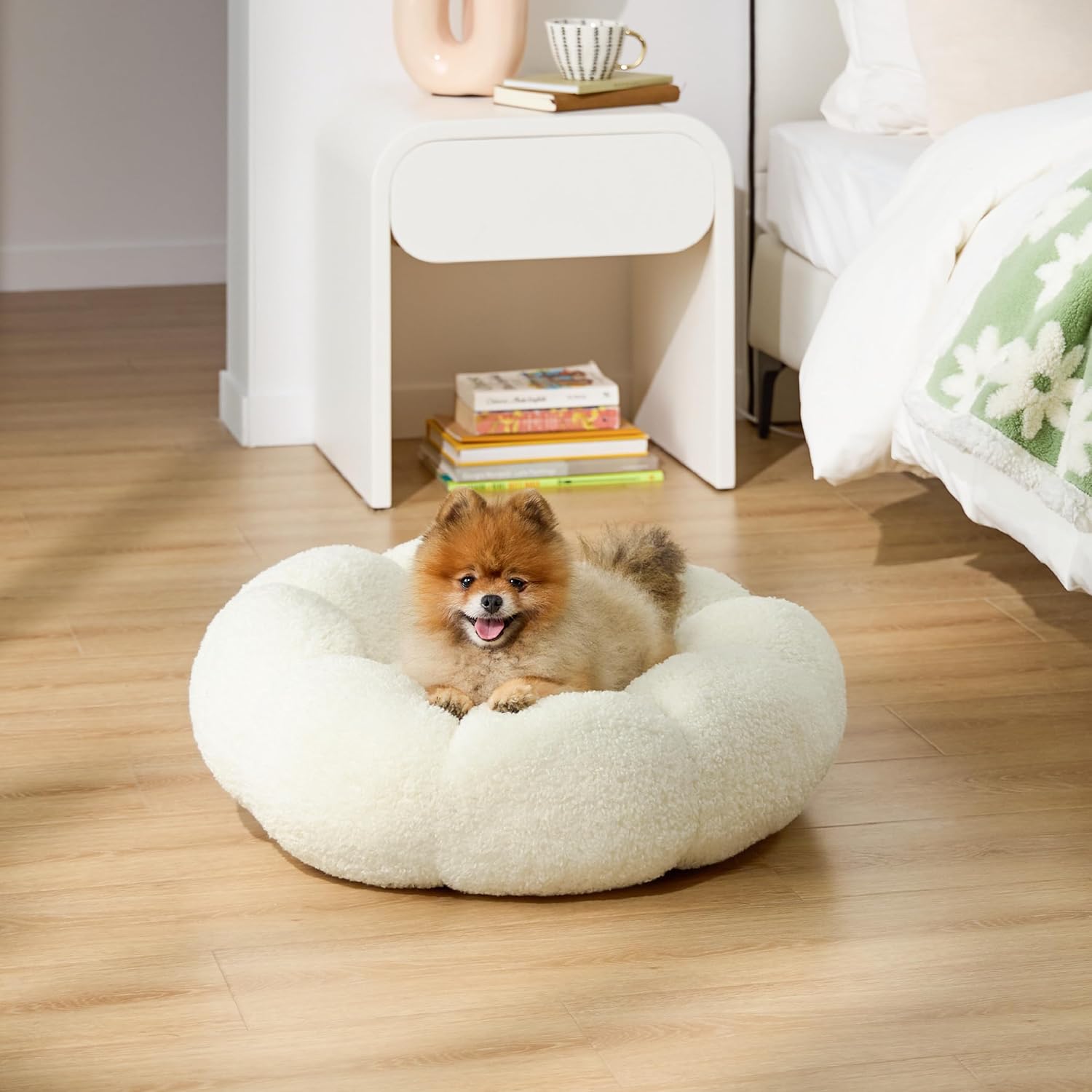 Lesure - Cama calmante para perros pequeños, cama redonda y esponjosa con forma...