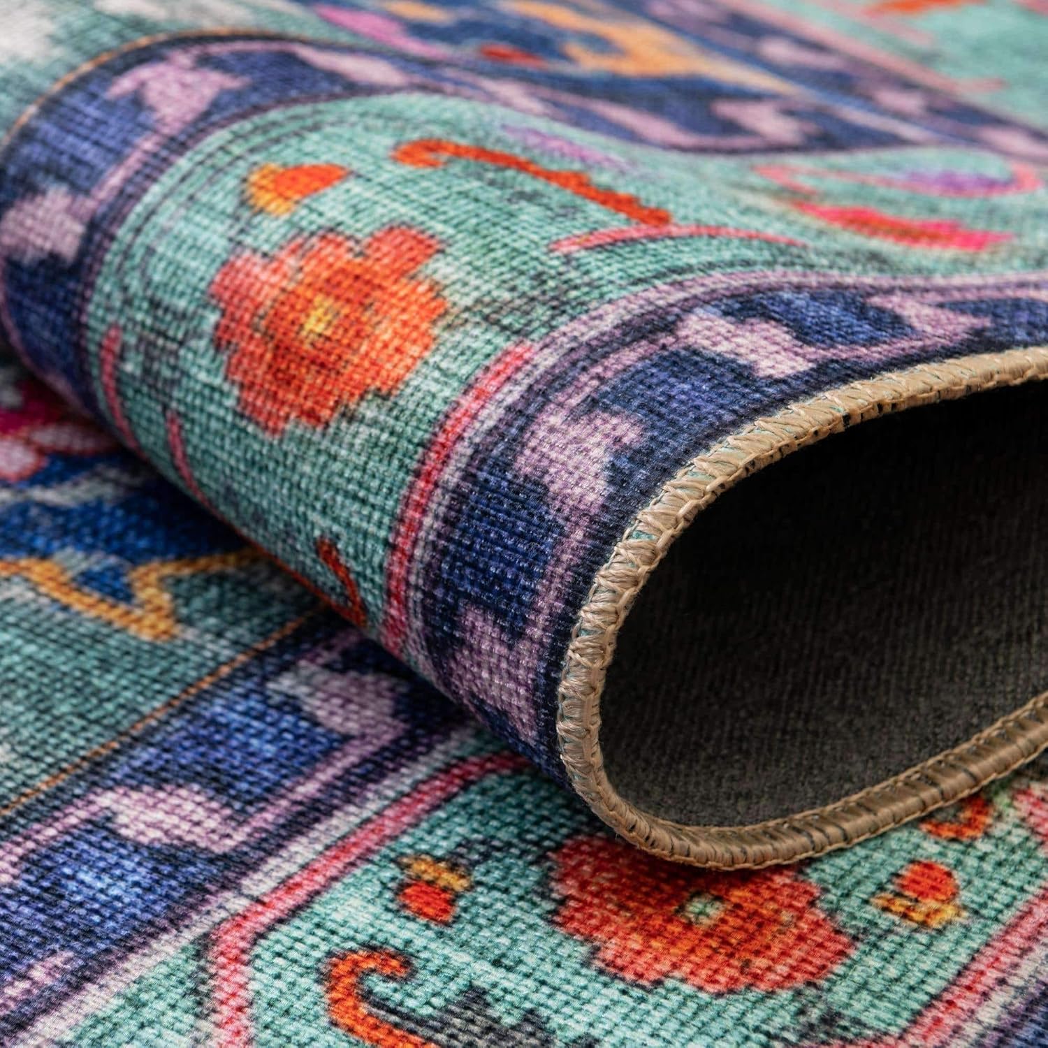 Unique Loom Revival Collection - Alfombra tradicional con borde de medallón...