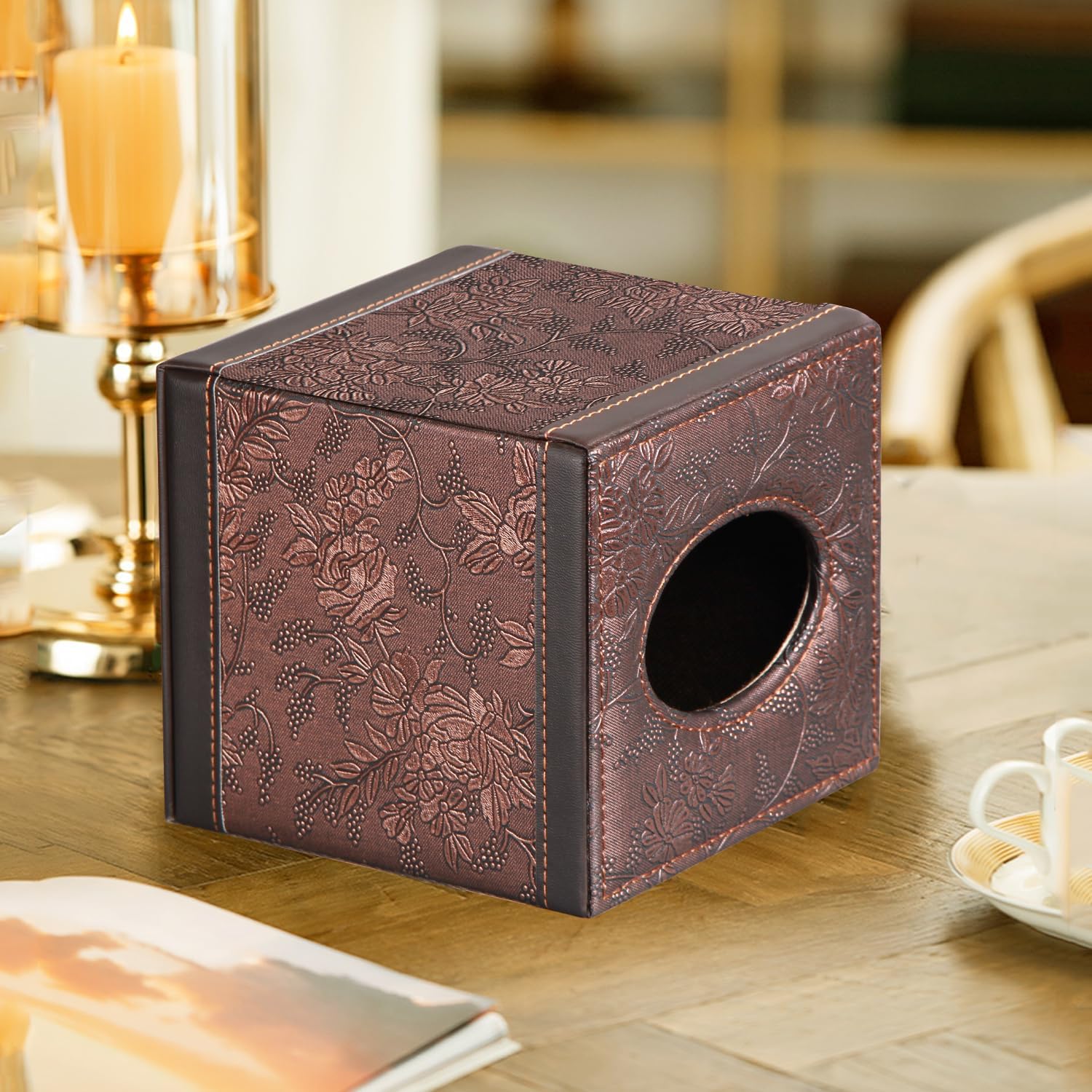 Funda cuadrada para caja de pañuelos, tamaño grande, soporte para pañuelos...