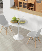 Mesa de comedor redonda blanca, mesa de cocina moderna de tulipanes de 32