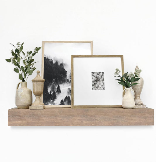 Master & Co - Mantel flotante de madera maciza de madera maciza con diseño...