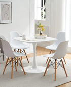 Mesa de comedor cuadrada de tulipán blanco de 31.5 pulgadas, mesa de cocina...